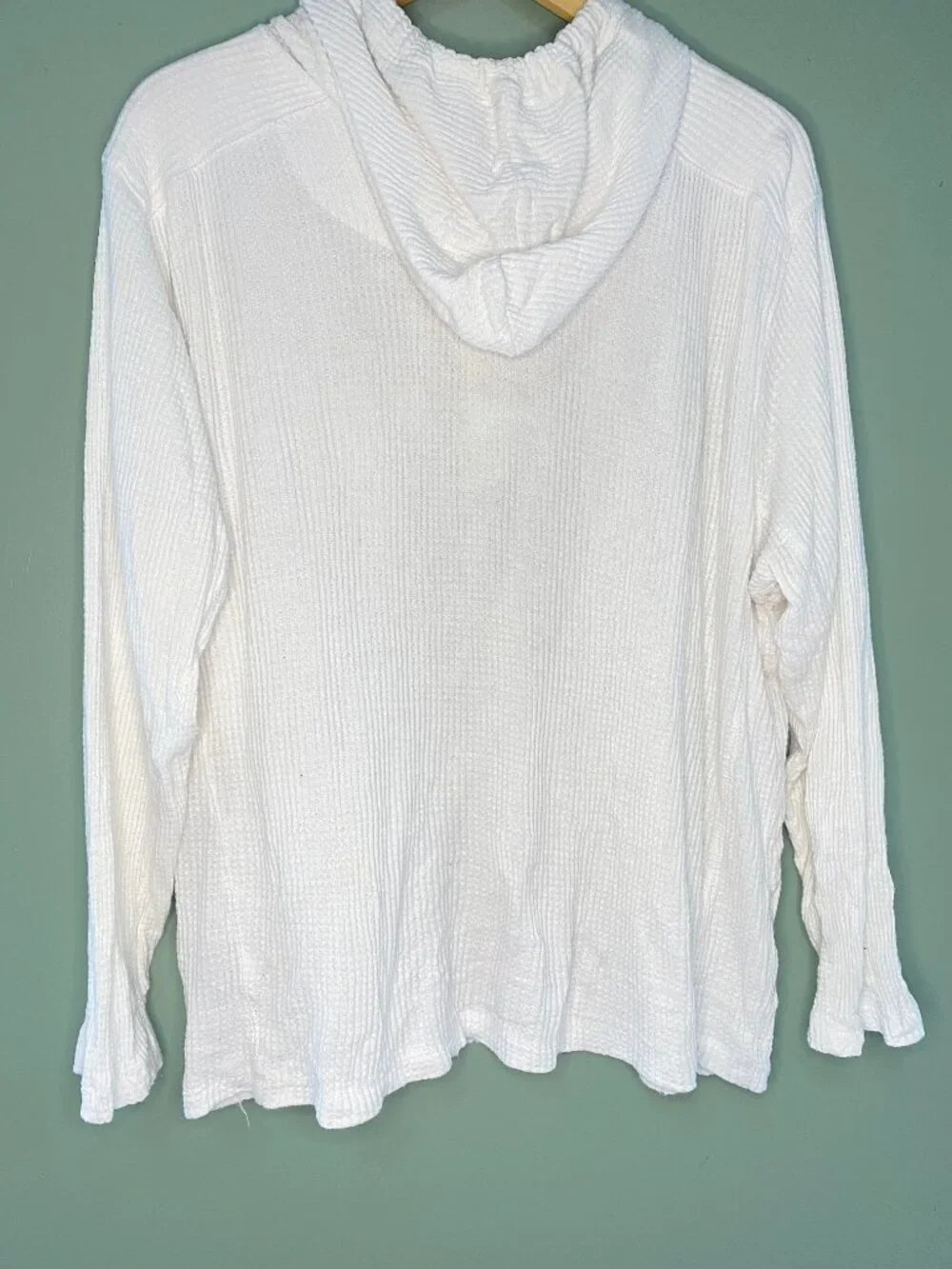 Kenneth Cole Hoodie Waffle Knit White Size Lg.  Beach Look